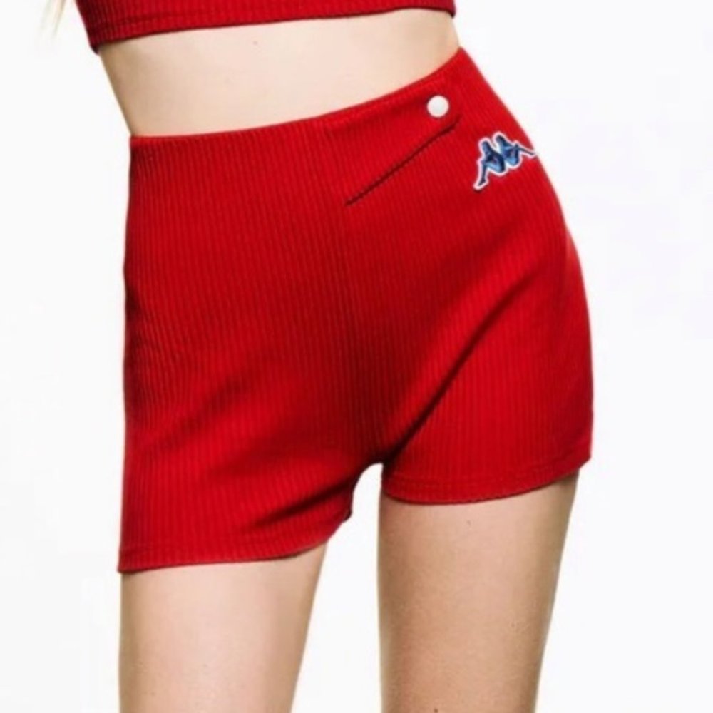 Zara x Kappa Red Booty Shorts Sz M